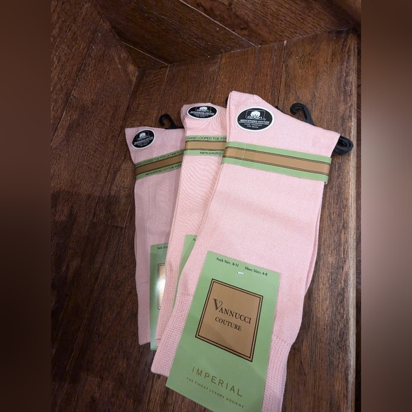 NWT Vannucci Couture pink Imperial Cotton Dress socks 3 pairs Women's shoe 6-10 - Picture 9 of 9